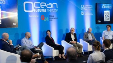Oi blog image of the main stage of the Ocean Futures Theatre during Oceanology International 2024
